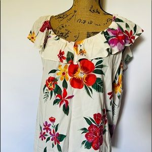 Blouse - floral summer, sleeveless